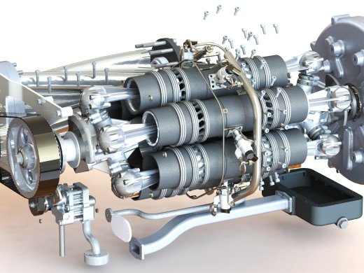 二冲程斜盘增压柴油机缩略图